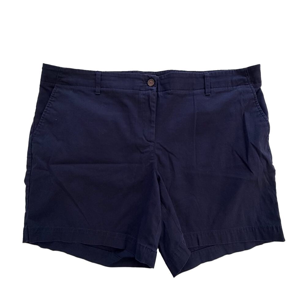 Talbots Navy Relaxed Fit Chino Shorts 7" Inseam Size 20W Plus Capsule EUC
